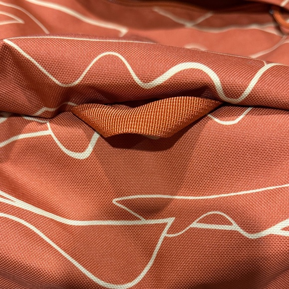 Patagonia Burnt Orange Backpack with Cream Abstract Lines 18x15 - Picture 8 of 10